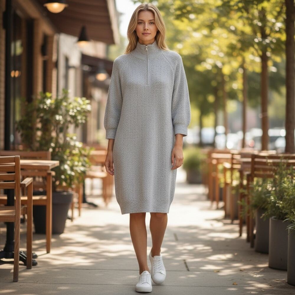 GYPSY CLOUD Women’s 1X LIGHT HEATHER GRAY SWEATER DRESS 🌟